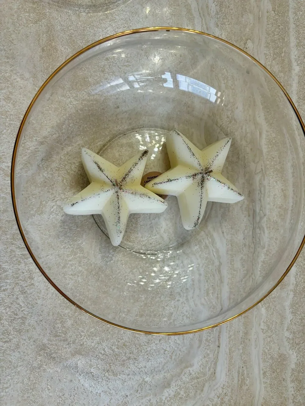 Pier 1 Gold Rim Glass Bowl Serving Floating Candles 9